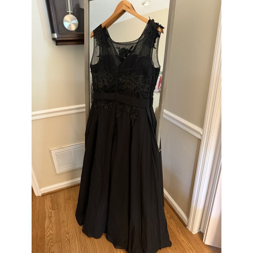 Grace Karin Black Long Gown Beaded Embroidered Floral Dress Size 12 - Picture 7 of 11